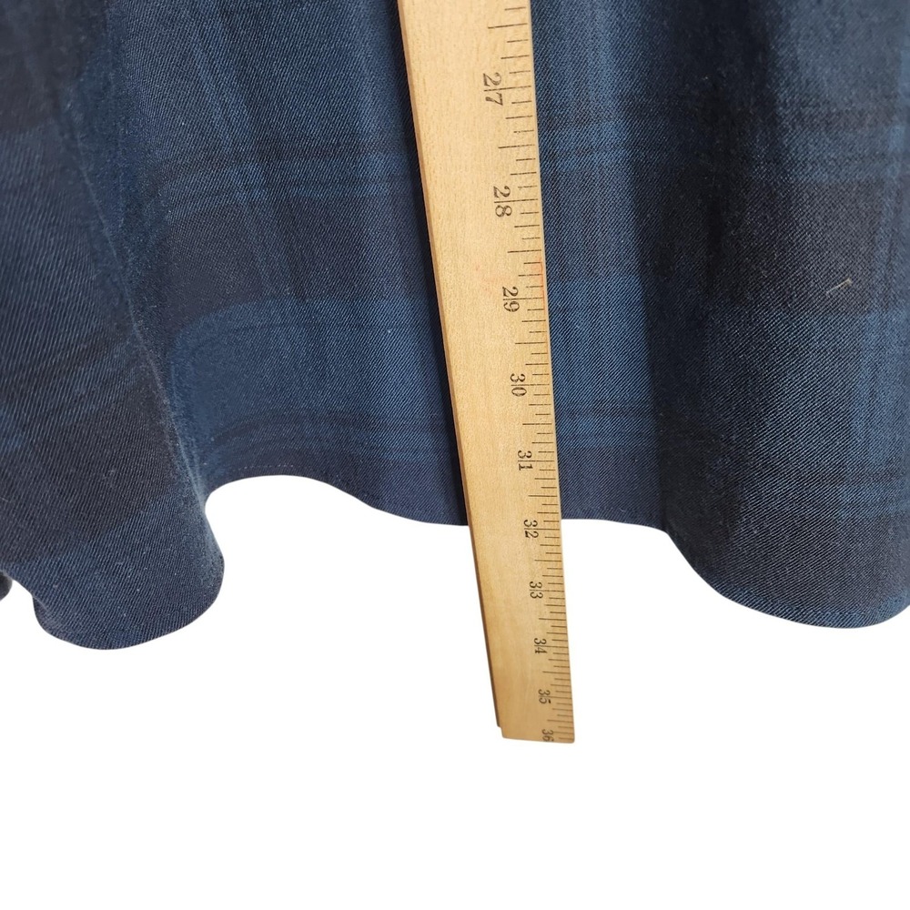 PONCHO Shirt Mens 2XL Blue Plaid Magnetic Pockets Regular Fit Twill Button Up - Picture 10 of 10